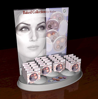 thermoformed display counter packaging, cosmetics industry
